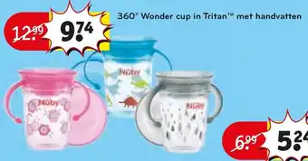 Kruidvat Nuby 360 Wonder cup in it Tritan met handvatten aanbieding