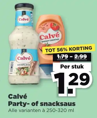 PLUS Calvé party- of snacksaus aanbieding