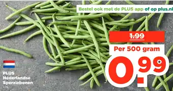 PLUS Plus nederlandse sperziebonen aanbieding