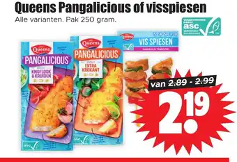 Dirk Queens Pangalicious of visspiesen Alle varianten. Pak 250 gram. aanbieding