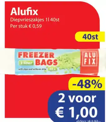 Die Grenze Alufix Diepvrieszakjes 11 40st aanbieding