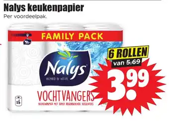 Dirk Nalys keukenpapier Per voordeelpak. 6 ROLLEN aanbieding