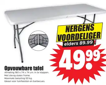 Dirk Opvouwbare tafel Afmeting 180 x 74 x 74 cm. In te klappen. aanbieding