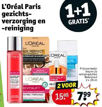 Kruidvat L'Oréal Paris gezichts-verzorging en -reiniging aanbieding