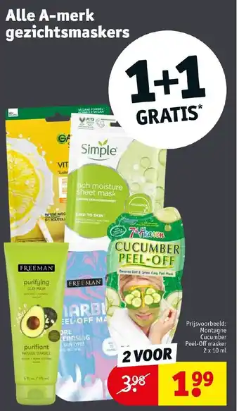 Kruidvat Alle A-merk gezichtsmaskers aanbieding