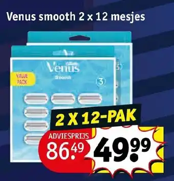 Kruidvat Gillette Bij aankoop van Gillette en Venus XXL voordeelpakken Venus smooth 2 x 12 mesjes aanbieding