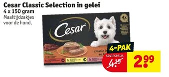 Kruidvat Cesar Classic Selection in gelei 4*150g aanbieding