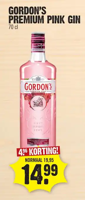 Super Dirck 3 Gordon's premium pink gin 70i aanbieding