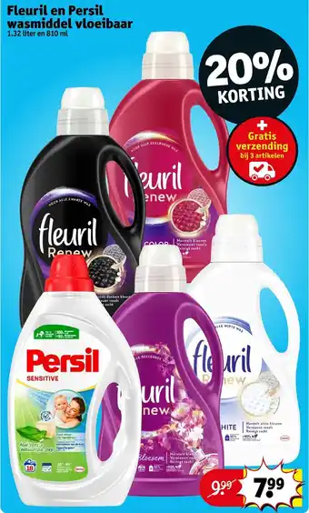 Kruidvat Fleuril en Persil wasmiddel vloeibaar aanbieding