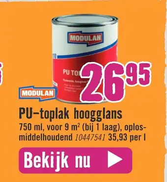 Hornbach PU-Toplak Hoogglans 750 ml 10447541 aanbieding