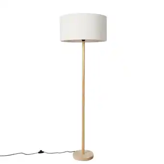 fonQ Qazqa vloerlamp mels - naturel - landelijk - d 50cm aanbieding