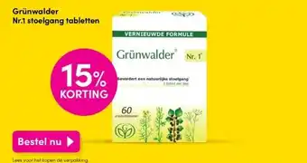 DA Grünwalder nr.1 stoelgang tabletten aanbieding