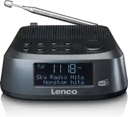 Bol.com Lenco cr-605bk - wekkerradio met dab - slaaptimer - zwart aanbieding