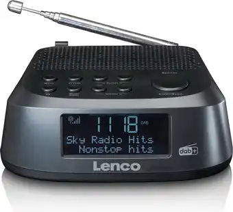 Bol.com Lenco cr-605bk - wekkerradio met dab - slaaptimer - zwart aanbieding