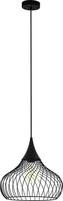 Bol.com Eglo staverton - hanglamp - e27 - ø 36,5 cm - zwart aanbieding