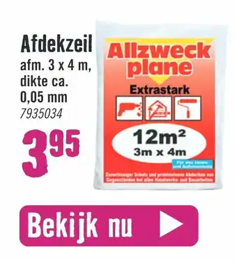 Hornbach Afdekzeil 3 x 4 m , 0,05 mm 7935034 aanbieding