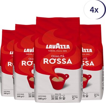 Bol.com Lavazza qualita rossa koffiebonen - 500 gram x4 aanbieding