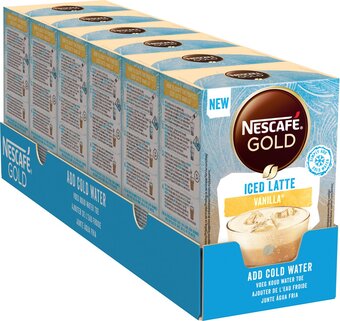 Bol.com Nescafé gold iced vanilla latte oploskoffie - 6 doosjes à 7 zakjes aanbieding