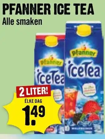 Dirck 3 PFANNER ICE TEA LIPTON ICE TEA 2 LITER! aanbieding