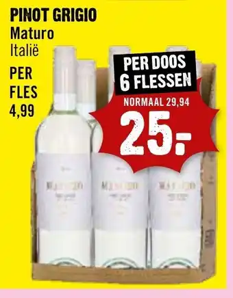 Dirck 3 PINOT GRIGIO Maturo PER DOOS 6 FLESSEN aanbieding