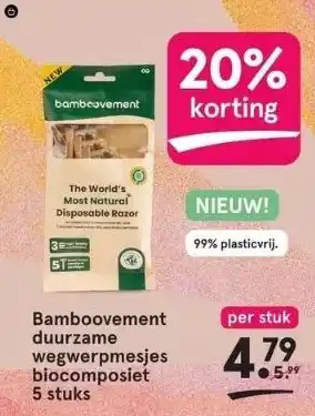 Etos Bamboovement duurzame wegwerpmesjes biocomposiet aanbieding