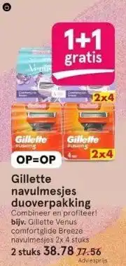 Etos Gillette Venus comfortglide Breeze navulmesjes aanbieding