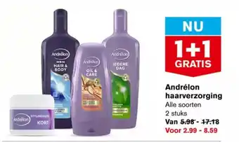 Hoogvliet Andrélon haarverzorging 2 STUKS aanbieding