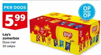 Hoogvliet Lay's zomerbox Doos met 20 zakjes aanbieding