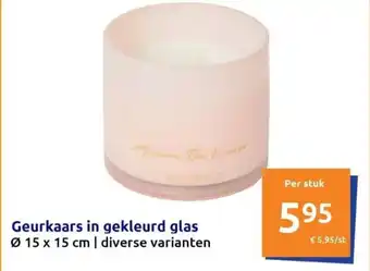 Action Geurkaars in gekleurd glas Ø 15 x 15 cm | diverse varianten aanbieding