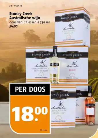 Poiesz Stoney Creek Australische wijn doos van 6 flessen à 750 ml aanbieding