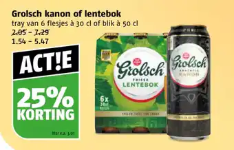 Poiesz Grolsch kanon of lentebok tray van 6 flesjes à 30 cl of blik à 50 cl aanbieding