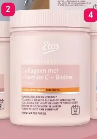Etos Etos collageen vitamine c biotine poeder 360 g aanbieding