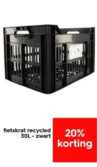 HEMA Fietskrat recycled 30l - zwart aanbieding