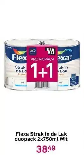 Karwei Flexa strak in de lak duopack 2x750ml wit aanbieding