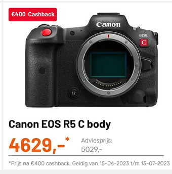 Kamera Express Canon eos r5 c body aanbieding