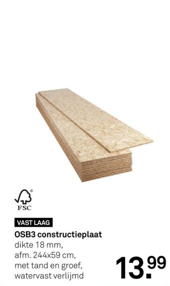 Karwei OSB3 constructieplaat dikte 18 mm aanbieding