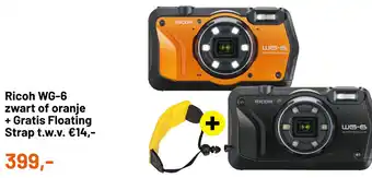 Kamera Express Ricoh wg-6 zwart of oranje + gratis floating strap t.w.v. €14,- aanbieding