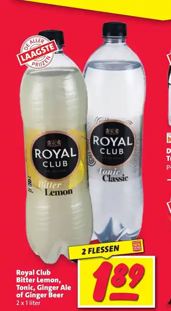 Nettorama Royal Club Bitter Lemon, Tonic, Ginger Ale of Ginger Beer 2 x 1 liter aanbieding