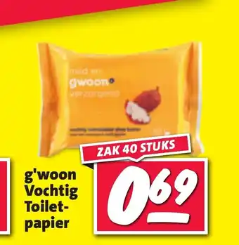 Nettorama g'woon Vochtig Toilet- papier ZAK 40 STUKS aanbieding