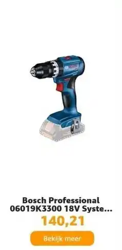 Amazon Bosch professional 06019k3300 18v system gsb 18v45 cordless hammer drill speed 1900 min batteries and charger not included in aanbieding