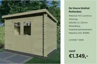 De Hoeve Buitenleven De hoeve blokhut rotterdam aanbieding