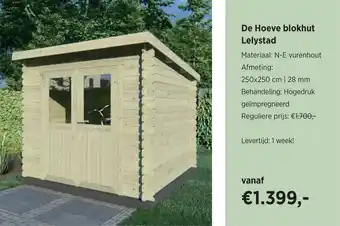 De Hoeve Buitenleven De hoeve blokhut lelystad aanbieding