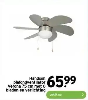 GAMMA Handson plafondventilator verona 75 cm aanbieding