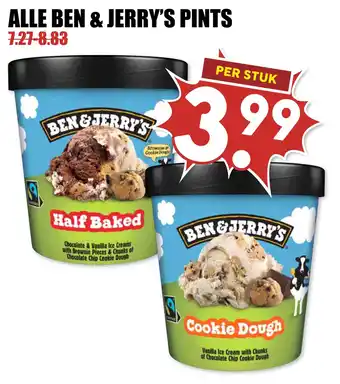 MCD Supermarkt Alle ben & jerry's pints aanbieding