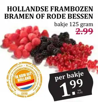 MCD Supermarkt Hollandse frambozen bramen of rode bessen aanbieding