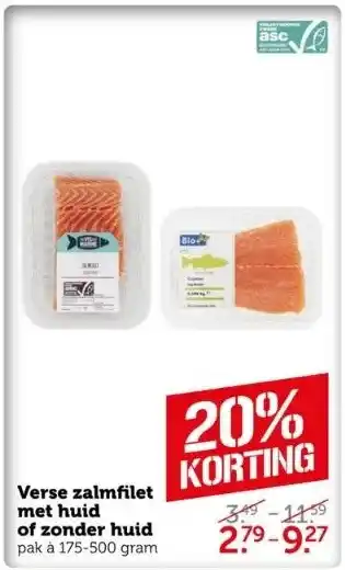 Coop Verse zalmfilet met huid aanbieding