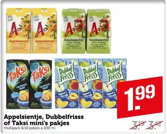 Coop Dubbelfrisss appelsientje, of taksi mini's pakjes aanbieding