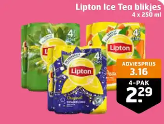 Trekpleister Lipton ice tea blikjes aanbieding