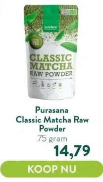 Holland & Barrett Classic matcha raw powder aanbieding