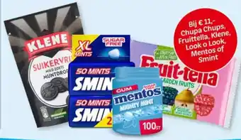 Hoogvliet Chupa Chups, Fruittella, Klene, Look o Look, Mentos of Smint aanbieding